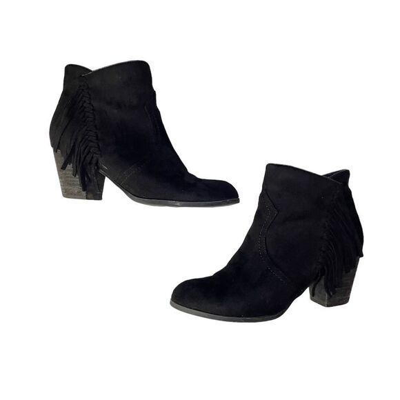 Report Black Fringe Booties size 7 - Picture 1 of 11